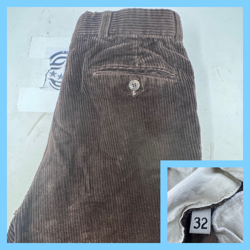 Ballin for Saks Fifth‎ Avenue Men's Brown Corduroy Pleated Pants Size 32